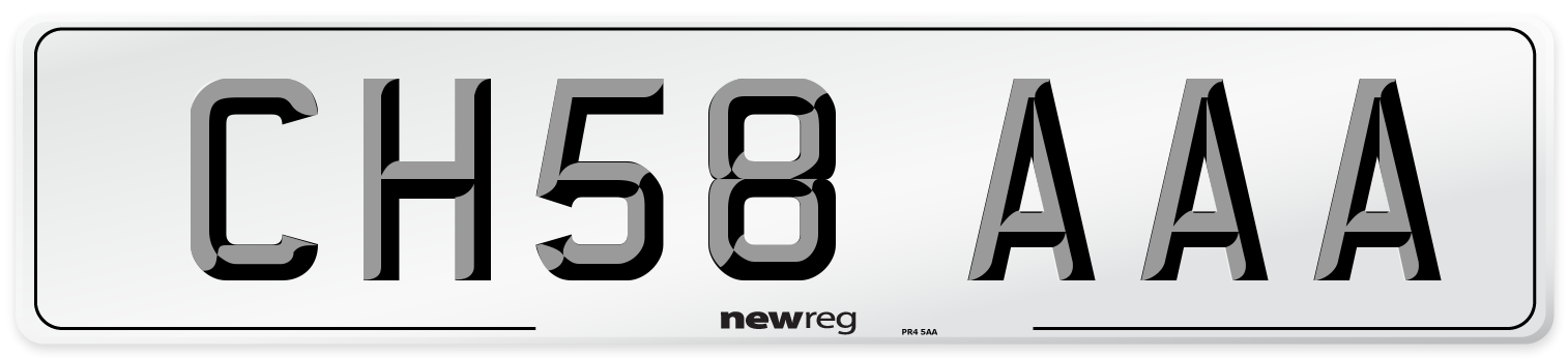 CH58 AAA Number Plate from New Reg